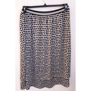 DR 2 Mixed Print Black and White Polka Dot Tiered Midi Skirt Size 2X EUC